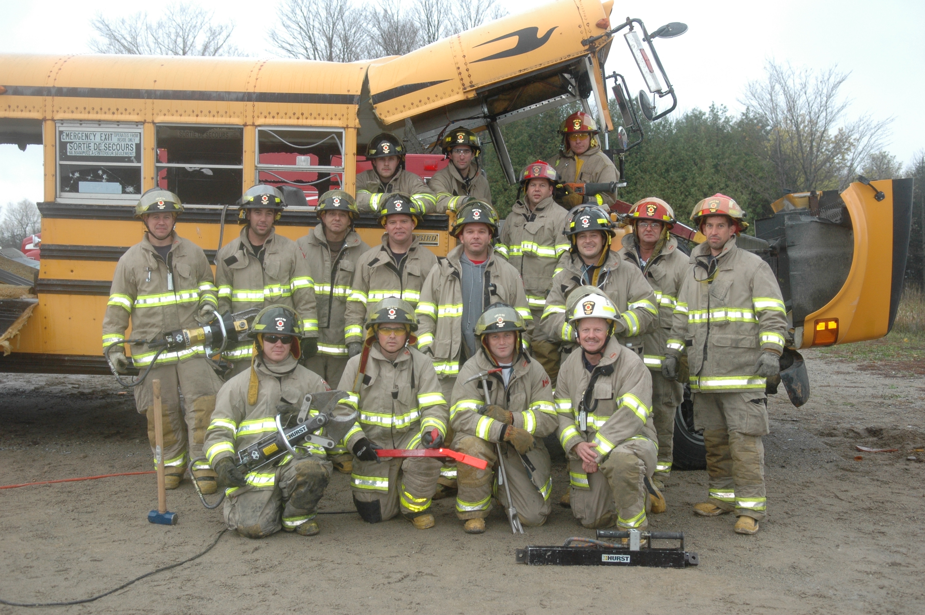 Firefighters participated in School Bus Emergency Training